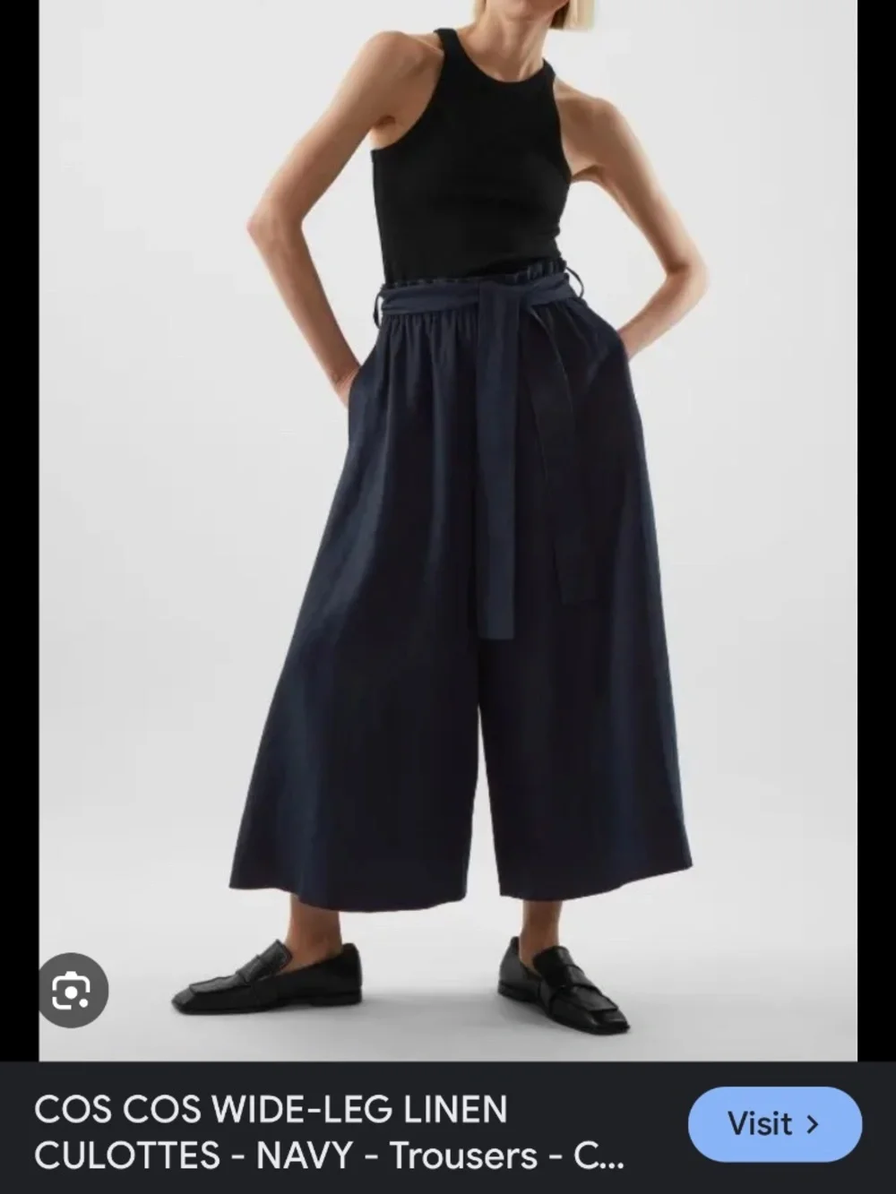 Cos Wide-Legged Linen Trousers, US size 8